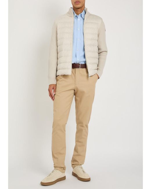 Moncler White Quilted Shell And Knit Jacket for men
