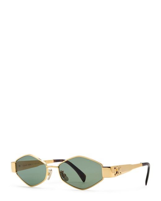 Céline Green Triomphe Hexagonal-Frame Sunglasses