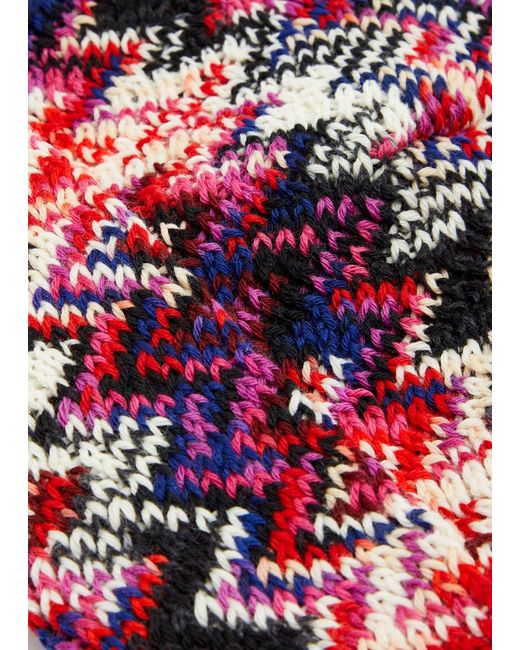 Missoni Red Zigzag-intarsia Wool Beanie