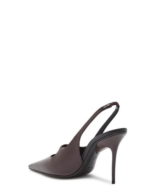 Alaïa Brown Drop 90 Leather Slingback Pumps