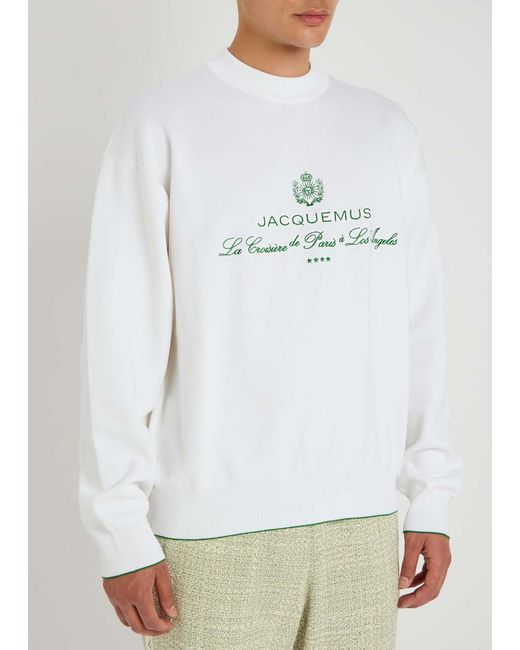 Jacquemus White La Maille Venice Cotton-Blend Jumper for men
