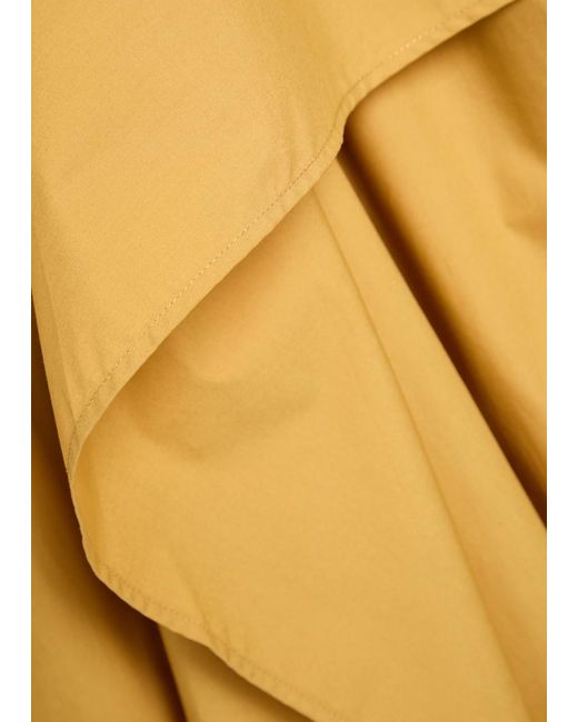 OSSOU Yellow Tess Asymmetric Cotton-Poplin Shirt