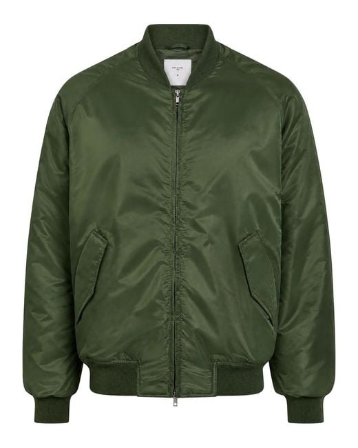 Percival Green Padded Taffeta Bomber Jacket for men