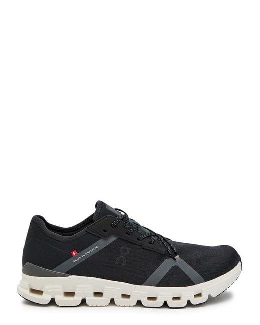 On Shoes Black Cloud X 4 Ad Panelled Mesh-Knit Sneakers for men