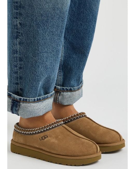 Ugg Brown Tasman Suede Flatform Slippers