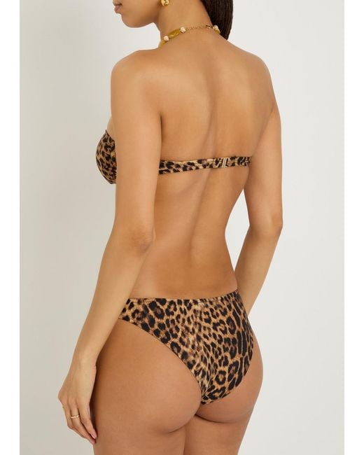 Melissa Odabash Brown Prague-Print Strapless Bikini Top