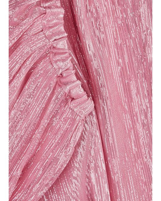 Forte Forte Pink Lamé Silk-Blend Chiffon Trousers