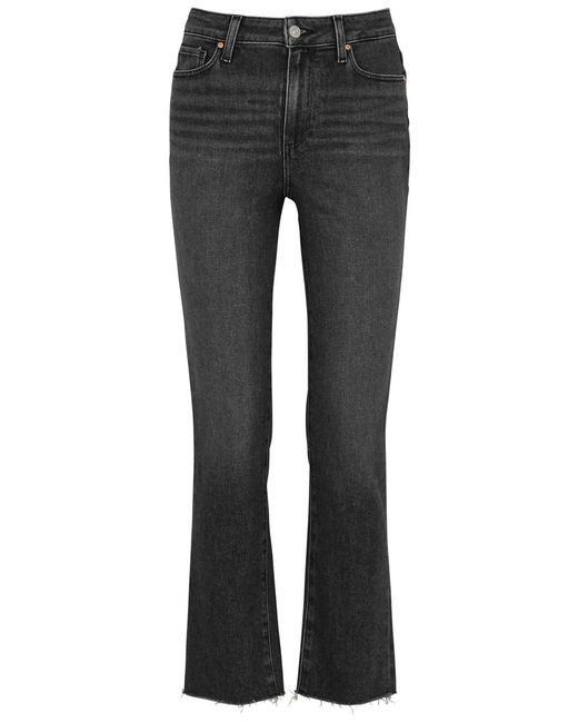 PAIGE Gray Cindy Cropped Straight-leg Jeans