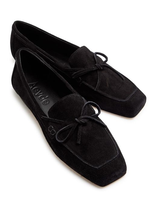 Aeyde Black Jasper Suede Loafers