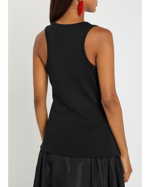 Simone Rocha Black Pearl Chain Sculpt Cotton Tank