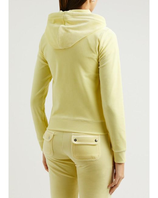 Juicy Couture Yellow Robertson Hooded Velour Sweatshirt