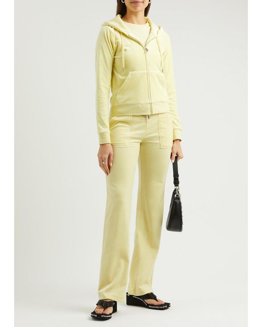 Juicy Couture Yellow Del Ray Logo Velour Sweatpants