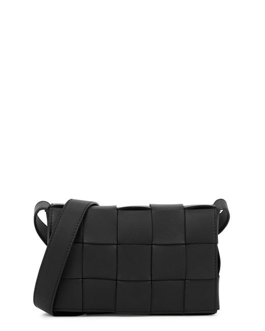 Bottega Veneta Black Cassette Small Intrecciato Leather Cross-body Bag