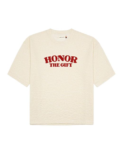 Honor The Gift White Logo-Embroidered Knitted T-Shirt for men