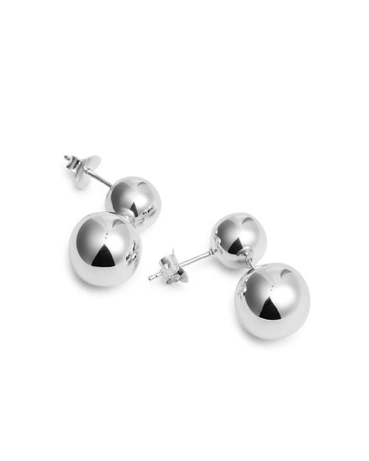 LIE STUDIO White The Caroline Sterling Drop Earrings