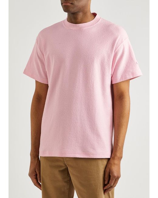Soulland Kai Bouclé Cotton-blend T-shirt in Pink for Men | Lyst