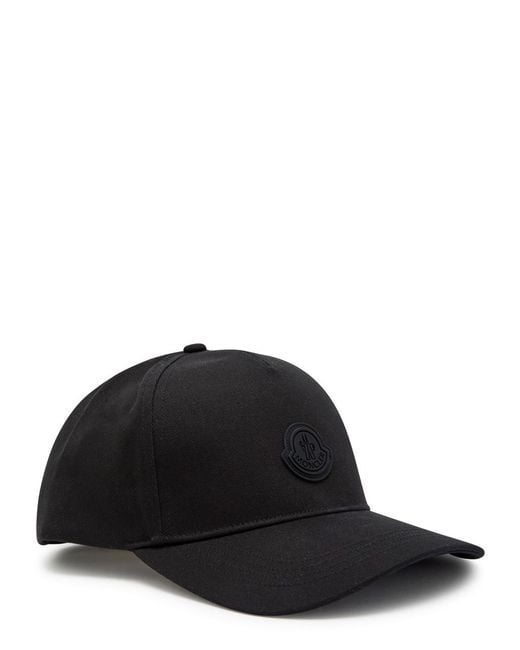 Moncler Black Logo-Appliquéd Cotton Cap for men