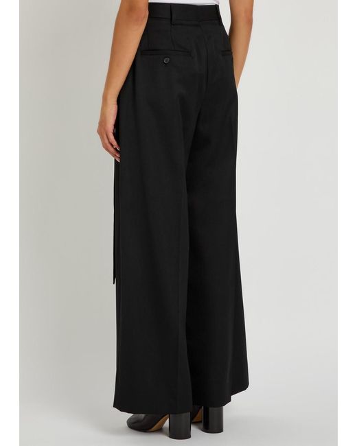 Simone Rocha Black Belted Wide-Leg Trousers