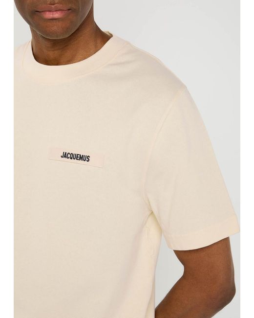 Jacquemus Natural Le T-Shirt Gros Grain Cotton T-Shirt for men