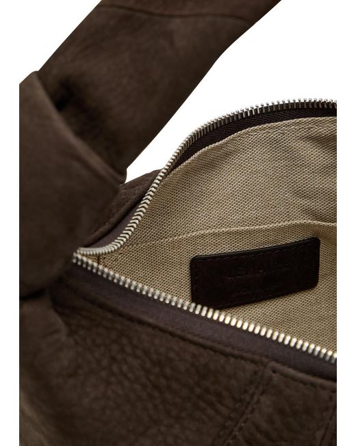 Lemaire Brown Fortune Croissant Mini Nubuck Leather Shoulder Bag
