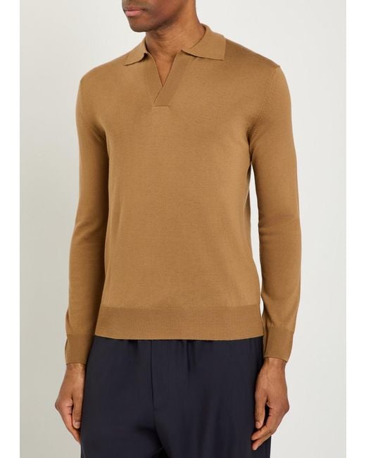 Aurélien Brown Wool Polo Shirt for men