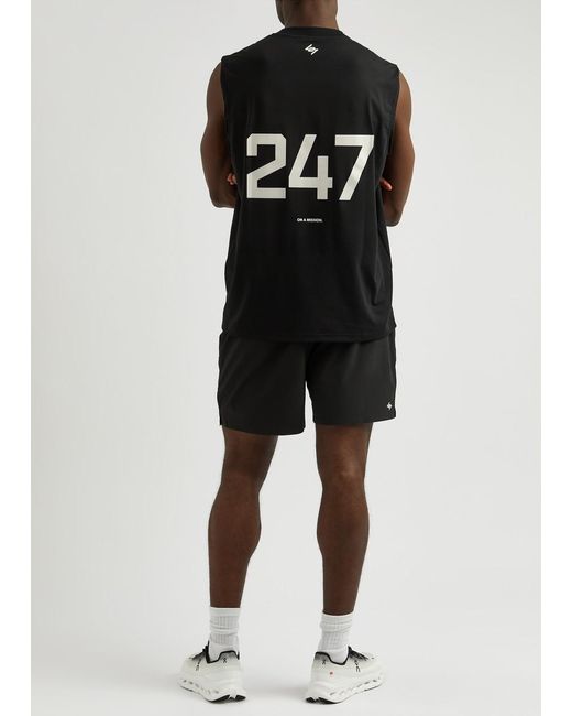 Represent Black 247 Logo-Print Stretch-Jersey Tank for men
