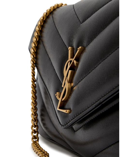 Saint Laurent Black Loulou Medium Quilted Leather Shoulder Bag