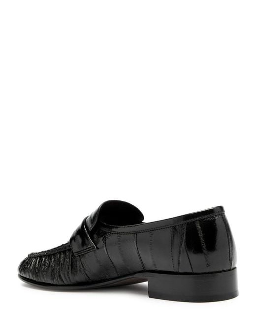 The Row Black Soft Leather Loafers