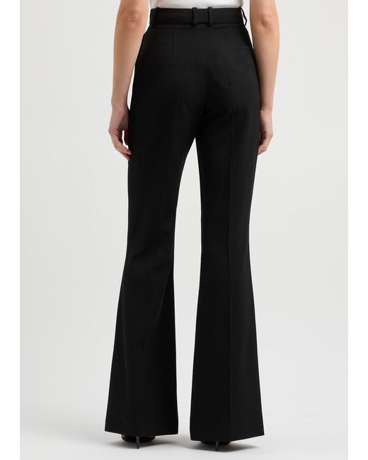 Balmain Black Flared-Leg Wool Trousers