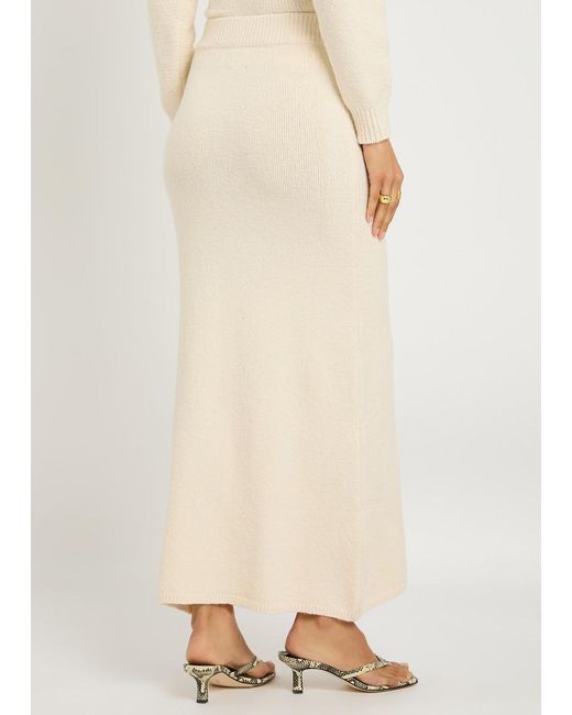 Almada Label Natural Umi Knitted Bouclé Pencil Skirt