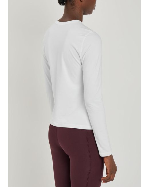 vuori White Lux Stretch-Jersey Top