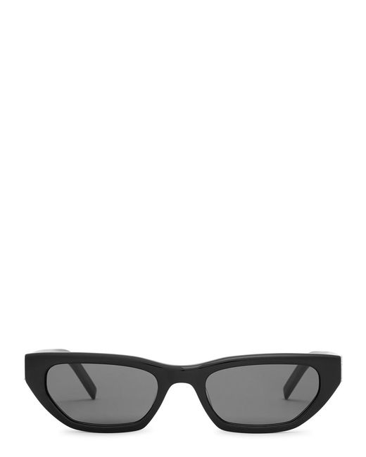 Saint Laurent Black Slm126 Narrow Cat-eye Sunglasses
