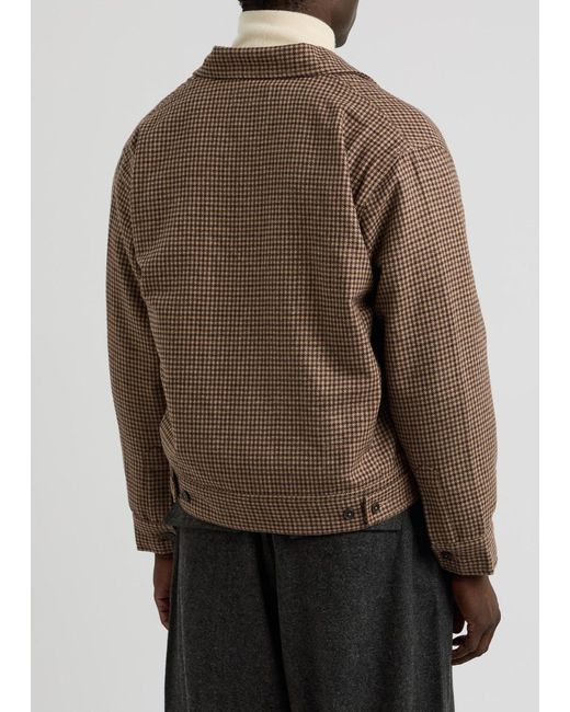 Universal Works Brown Rose Bowl Checked Wool-Blend Jacket for men