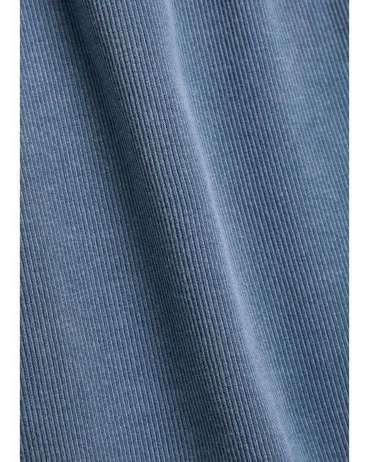 Free People Blue Ever Had Ribbed Stretch-Cotton T-Shirt