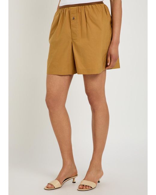 Lemaire Brown Cotton And Silk-Blend Boxer Shorts