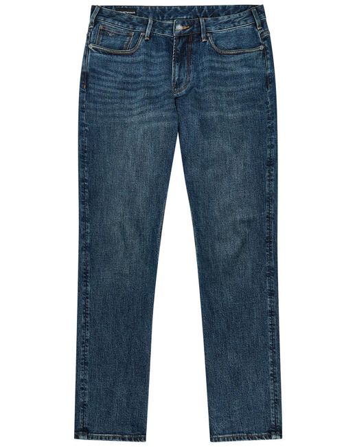 Emporio Armani Blue J06 Slim-Leg Jeans for men