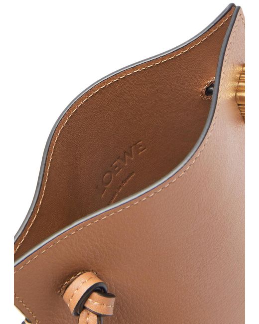 Loewe Brown Dice Pocket Leather Pouch
