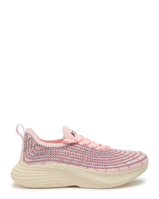 Athletic Propulsion Labs Pink Zipline Embroidered Knitted Sneakers