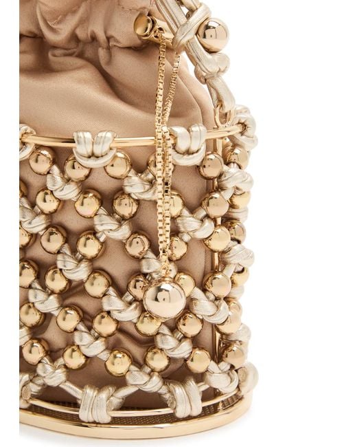 Rosantica Brown Holli Opulenza Embellished Metal Top Handle Bag