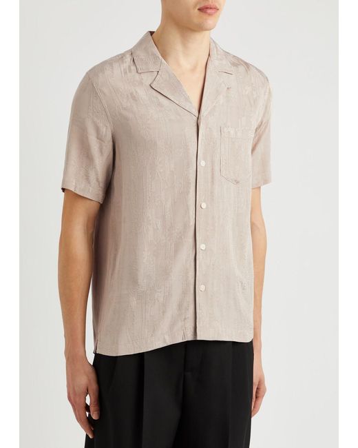Soulland White Orson Floral-Jacquard Shirt for men
