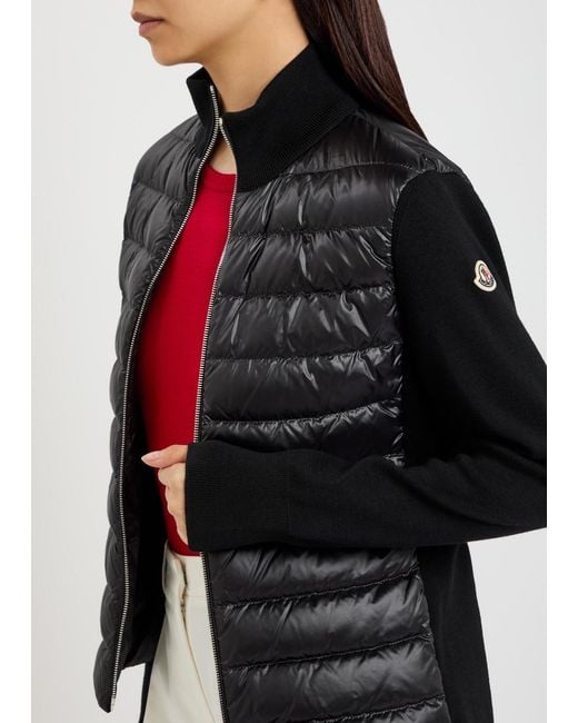 Moncler Black Padded Wool And Nylon Jacket