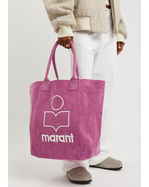 Isabel Marant Pink Yenky Logo-embroidered Canvas Tote
