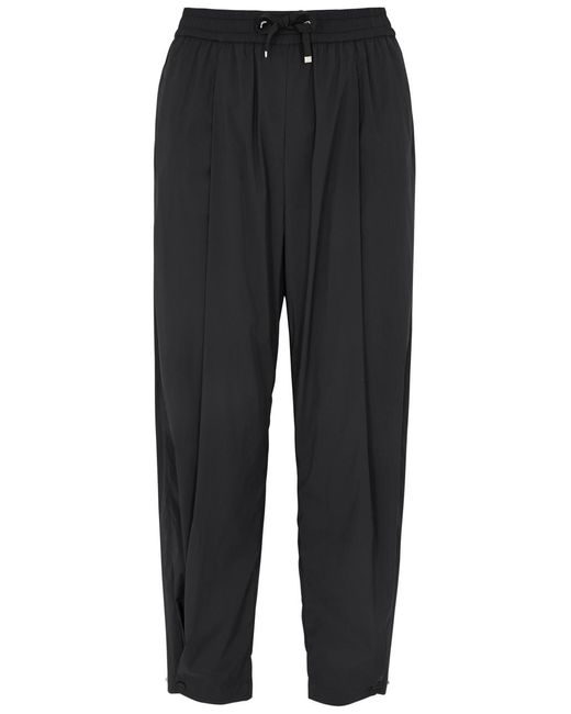 Herno Black Cropped Tapered Nylon Trousers