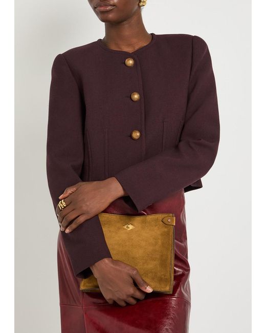 Metier Brown Stowaway Suede Cross-Body Bag
