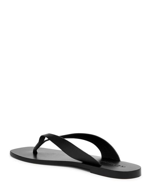 A.Emery Black Kinto Leather Flip Flops