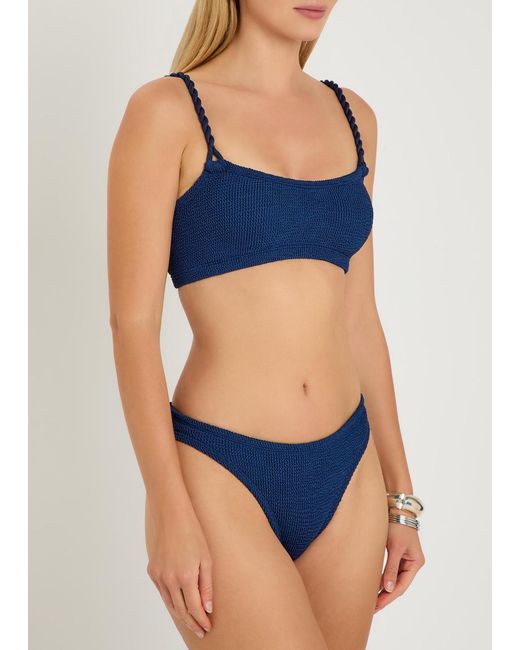 Hunza G Blue Phoebe Crinkle Bikini