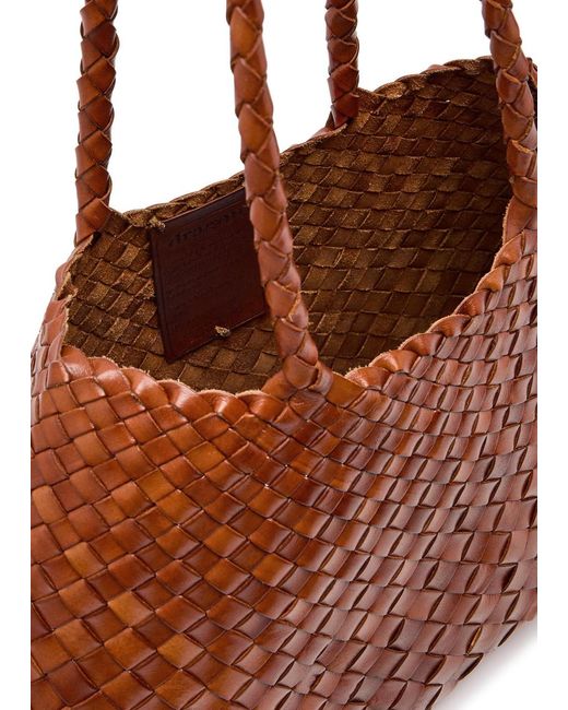 Dragon Diffusion Brown Santa Croce Big Woven Leather Tote Bag