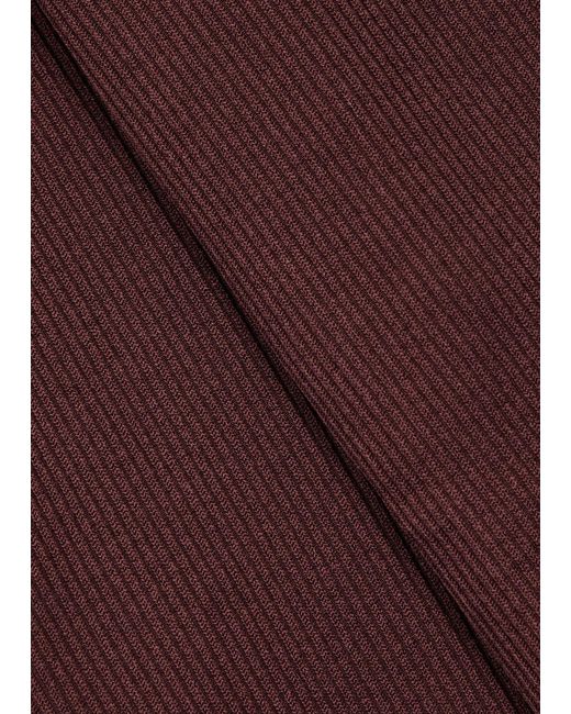 Prism Brown Rouse Ribbed Stretch-jersey Top