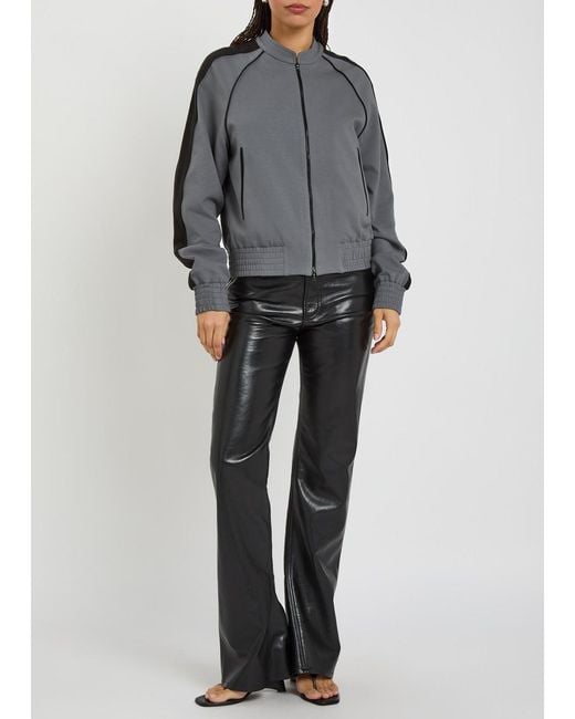 AARON ESH Gray Panelled Jersey Varsity Jacket