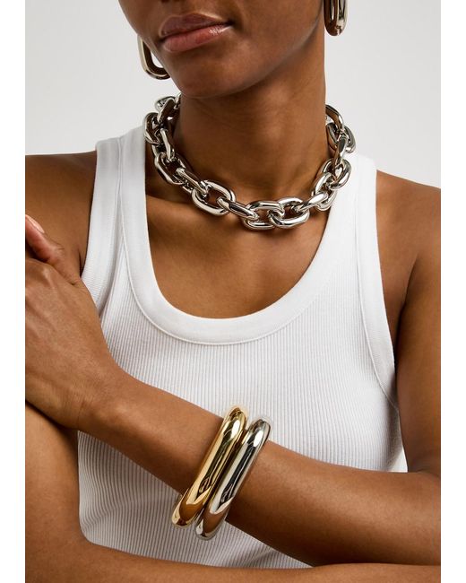 Rabanne Metallic Xl Link Chain Necklace